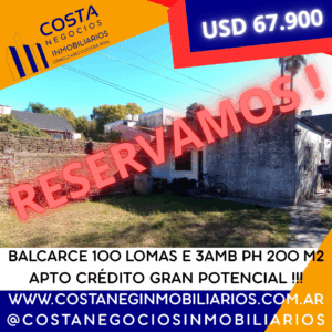 BALCARCE 100 L.DE ZAMORA PH APTO CRÉDITO 199 M2 A RECICLAR TERRENO LIBRE EXC. UBICACIÓN POTENCIAL