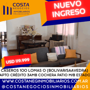 CASEROS 100 LOMAS OESTE EXC UBICACION 3 AMB COCHERA PATIO GRAN POTENCIAL APTO CREDITO !!!
